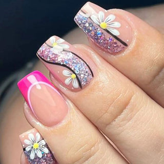  24pcs Spring Summer Flower Butterfly Press On Nails cashymart