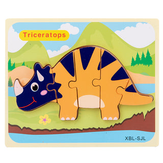  Wooden Dinosaur 3D Puzzle Jigsaw Set for Kids cashymart