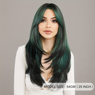  Long Wavy Dark Green Wig - Perfect for Festivals & Daily Glam! cashymart