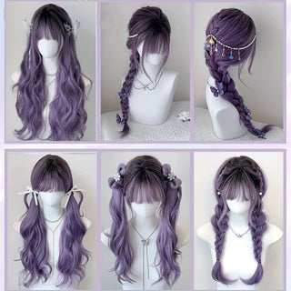  Wavy Ombre Purple Wig cashymart