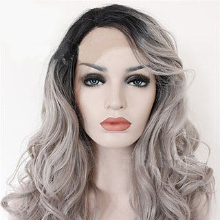  Grey Black Ombre Wavy Wig cashymart