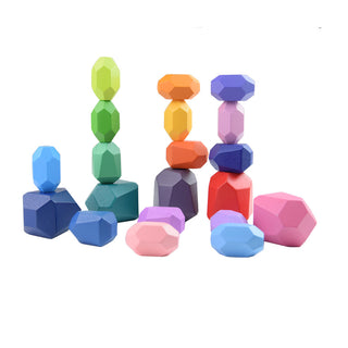  Colorful Wooden Stacking Stones Educational Jenga Toy Set cashymart