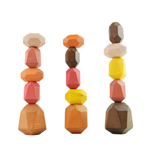  Colorful Wooden Stacking Stones Educational Jenga Toy Set cashymart