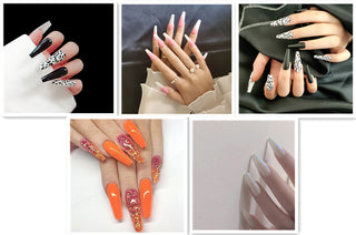  Long Ballet Nails With Flat And Pointed Water Droplets cashymart