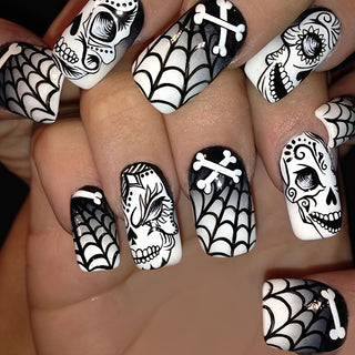  Medium Square Halloween Press-On Nails cashymart