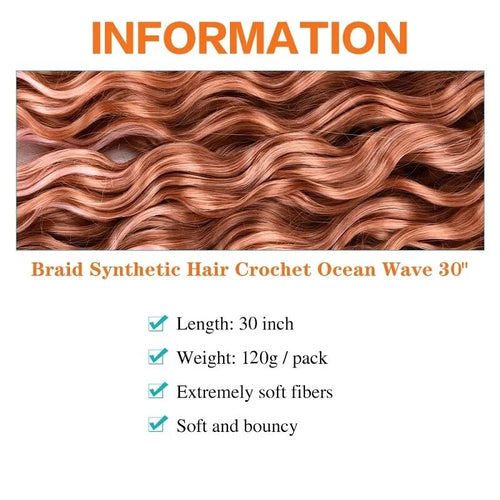  30 Inch Ombre Synthetic Deep Wave Hair cashymart