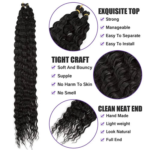  30 Inch Ombre Synthetic Deep Wave Hair cashymart