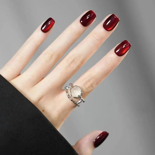  30 Pcs Red Press On Nails Set with Glue cashymart