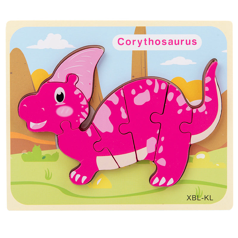  Wooden Dinosaur 3D Puzzle Jigsaw Set for Kids cashymart