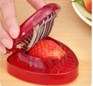  Red Strawberry Slicer Plastic Fruit Carving Tools cashymart