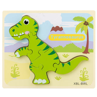  Wooden Dinosaur 3D Puzzle Jigsaw Set for Kids cashymart