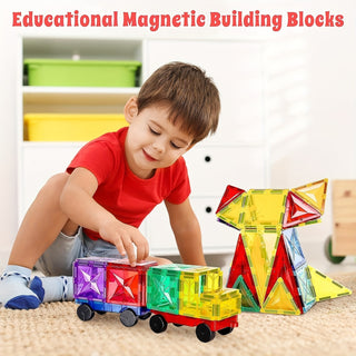  120PCS Diamond Magnetic Building Tiles & 2 Cars Set cashymart