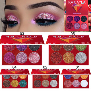  Six-Shade Diamond Sequin Eyeshadow Palette cashymart