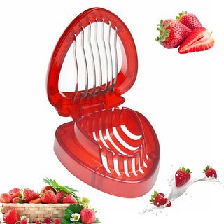  Red Strawberry Slicer Plastic Fruit Carving Tools cashymart