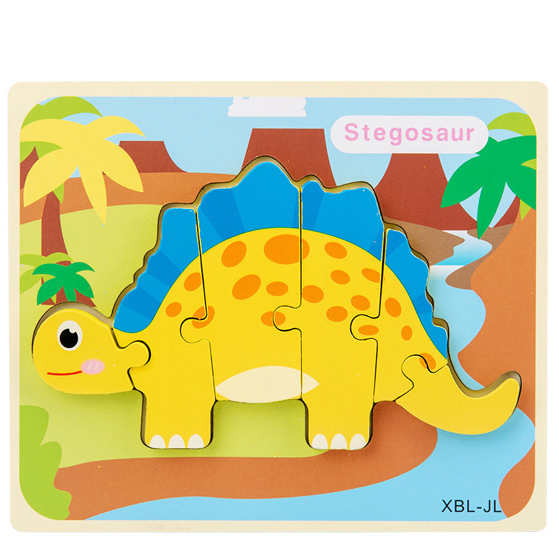  Wooden Dinosaur 3D Puzzle Jigsaw Set for Kids cashymart