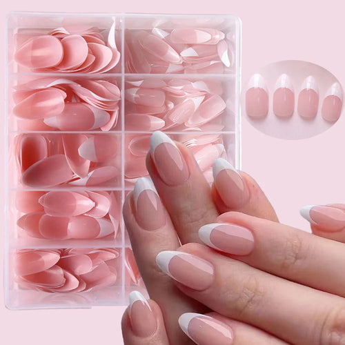  360 Pcs Glossy Pink French Nail Tips cashymart