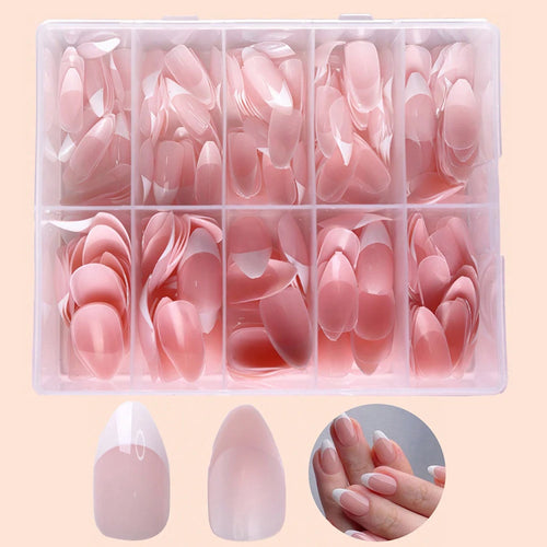  360 Pcs Glossy Pink French Nail Tips cashymart