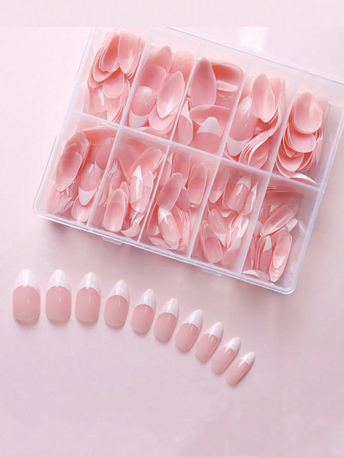  360 Pcs Glossy Pink French Nail Tips cashymart