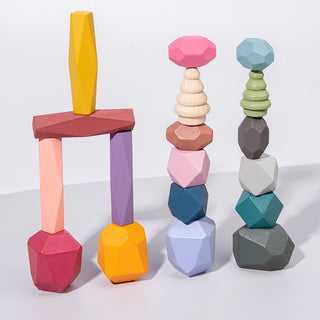  Colorful Wooden Stacking Stones Educational Jenga Toy Set cashymart