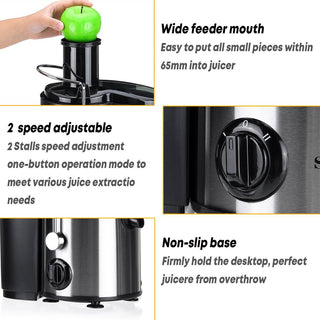  High-Power 800W Stainless Steel Electric Juicer cashymart