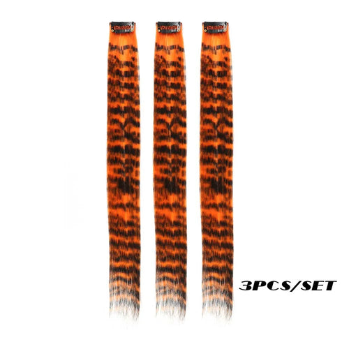  3Pcs Set Colorful Clip-in Hair Extensions cashymart