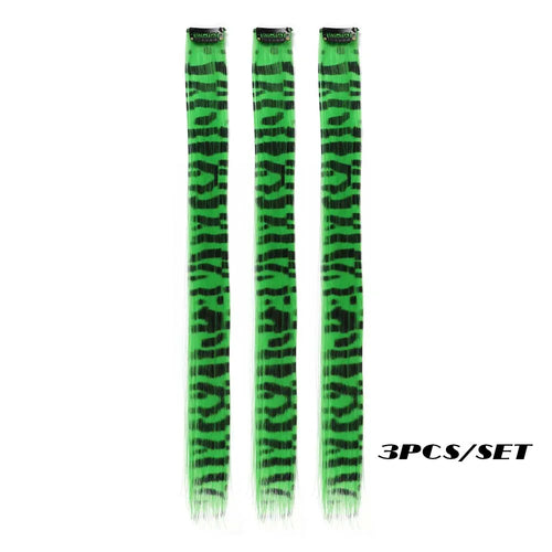  3Pcs Set Colorful Clip-in Hair Extensions cashymart