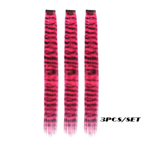  3Pcs Set Colorful Clip-in Hair Extensions cashymart