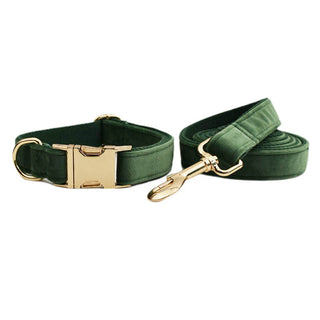  Velvet Dog Collar and Leash Set cashymart