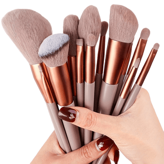  Fluffy Makeup Brush Set with Sponge & Bag cashymart