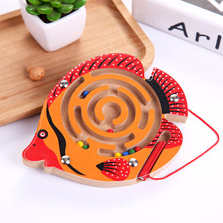  Magnetic Pen Ball Maze Animal Track Educational Wooden Toy cashymart