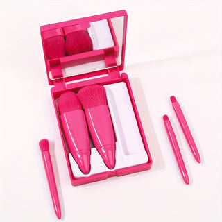  5-Piece Pink Travel Makeup Brush Set cashymart