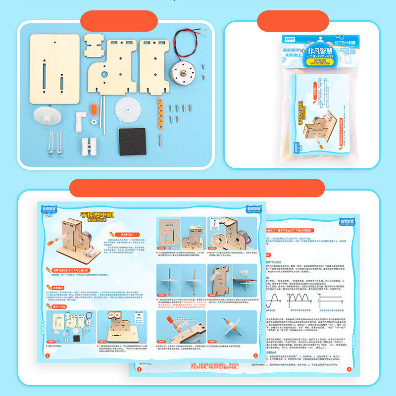  Hand-Cranked Generator DIY Science and Technology Kit cashymart