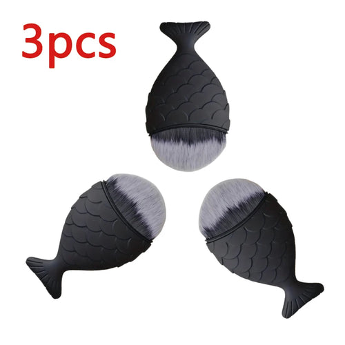  3pcs Black Fish Scale Makeup Brushes cashymart