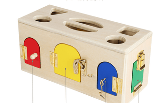  Educational Shape Lock Box Wooden Toy for Preschool Kids cashymart