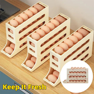  Refrigerator 4-Layer Automatic Egg Roller Sliding Tray cashymart