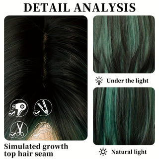  Long Wavy Dark Green Wig - Perfect for Festivals & Daily Glam! cashymart