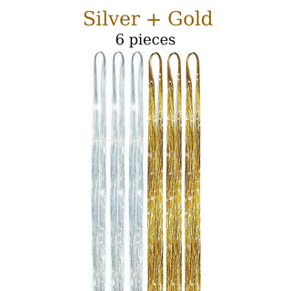  48 Inch Synthetic Hair Tinsel Kit 12 Colors Sparkling Extensions cashymart