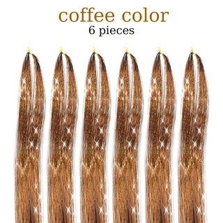  48 Inch Synthetic Hair Tinsel Kit 12 Colors Sparkling Extensions cashymart