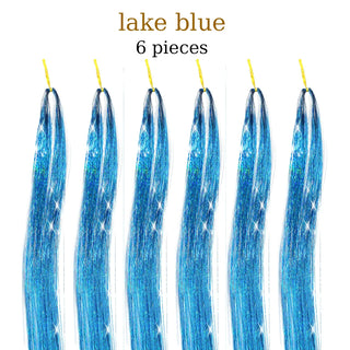  48 Inch Synthetic Hair Tinsel Kit 12 Colors Sparkling Extensions cashymart