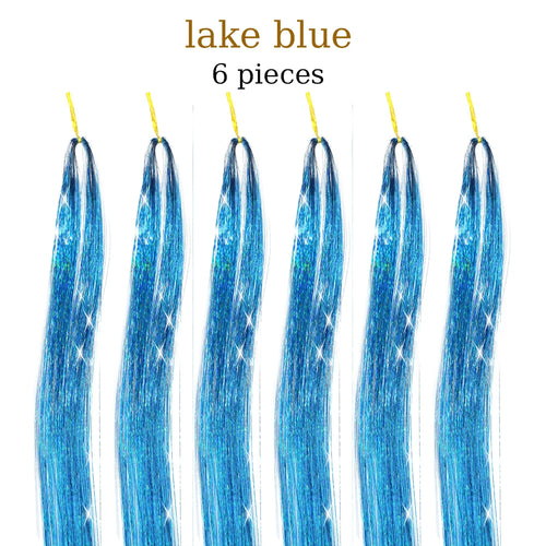  48 Inch Synthetic Hair Tinsel Kit 12 Colors Sparkling Extensions cashymart