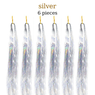  48 Inch Synthetic Hair Tinsel Kit 12 Colors Sparkling Extensions cashymart