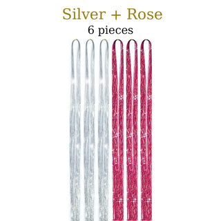  48 Inch Synthetic Hair Tinsel Kit 12 Colors Sparkling Extensions cashymart