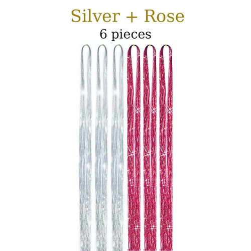  48 Inch Synthetic Hair Tinsel Kit 12 Colors Sparkling Extensions cashymart