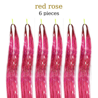  48 Inch Synthetic Hair Tinsel Kit 12 Colors Sparkling Extensions cashymart