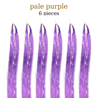  48 Inch Synthetic Hair Tinsel Kit 12 Colors Sparkling Extensions cashymart