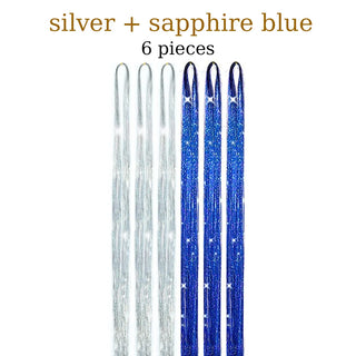  48 Inch Synthetic Hair Tinsel Kit 12 Colors Sparkling Extensions cashymart