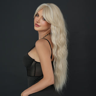  NAMM Platinum Blonde Wavy Wig cashymart