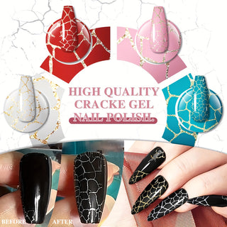  24-Piece Crackle Gel Nail Polish Set cashymart