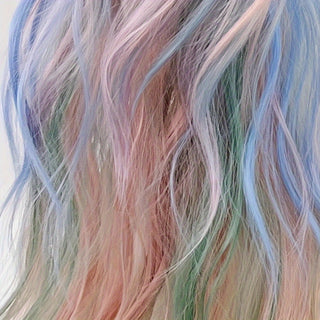  Rainbow Ombre Curly Wig with Bangs cashymart