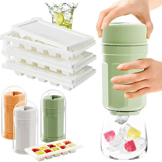  Twisting Ice Cup Rotating Release Ice Cube Trays with Cover cashymart